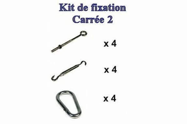 CARREECHEVILLE: Kit de fixation carrée ou rectangulaire (Cheville à œil)