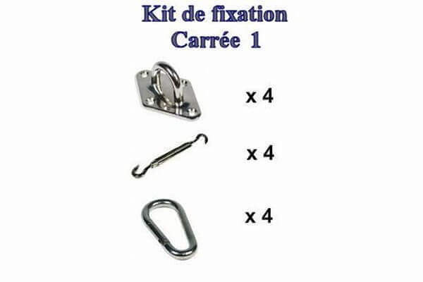CARREEPONTET: Kit de fixation carrée ou rectangulaire (Pontet sur platine)